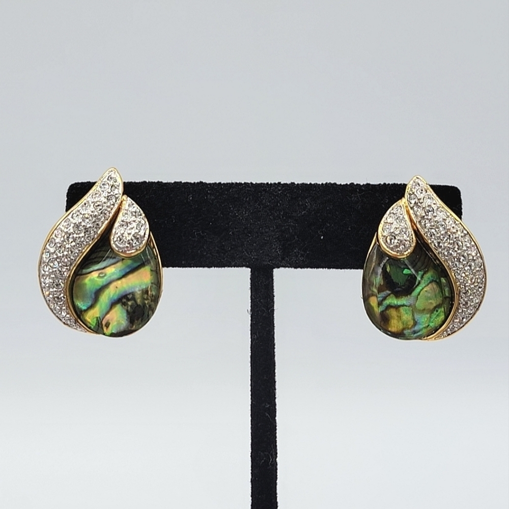 Vintage Butler Earrings Abalone #2299